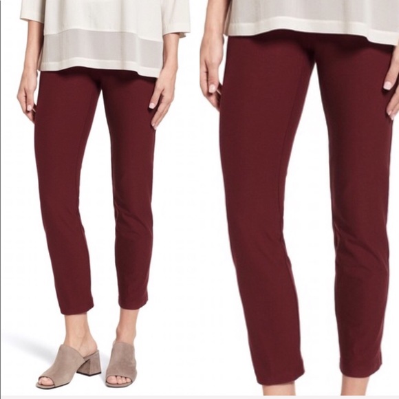 Theory Pants - Theory Navalane Neoteric Ponte Pants Burgundy